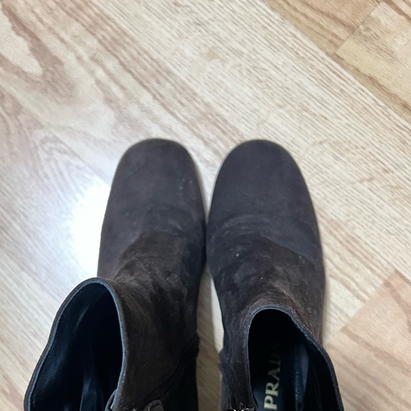 Prada Suede Ankle Booties (Sample) Size 37 - Picture 6 of 9